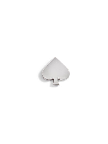 Spade Pin White Gold Threadless Stud