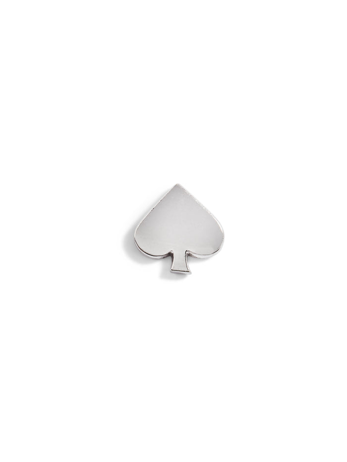 Spade Pin White Gold Threadless Stud