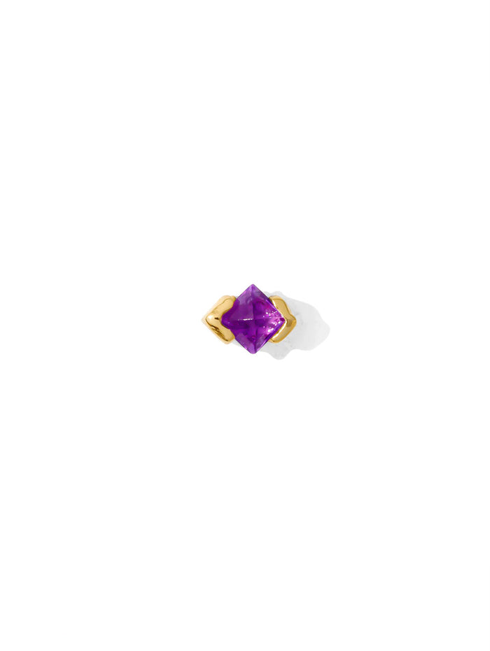 Amethyst Eve Pin Yellow Gold Single Stud