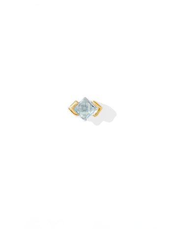 Aquamarine Eve Pin Yellow Gold Single Stud