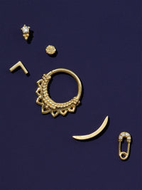 3mm Distortion Disc Pin Yellow Gold Stud