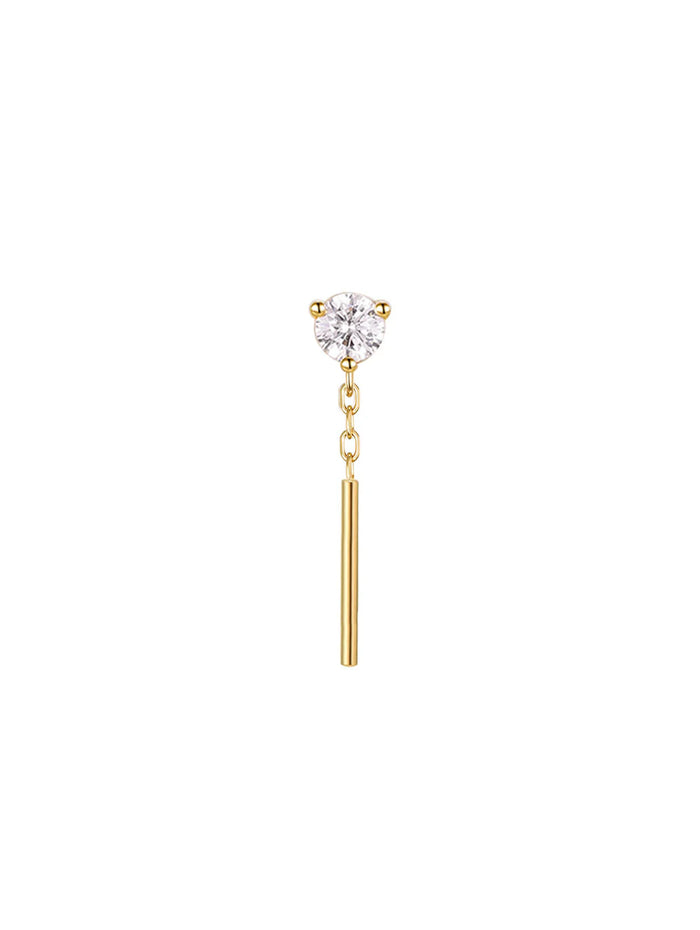 Tease CZ Yellow Gold Threadless Stud