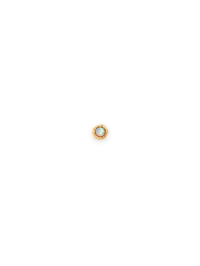 Petite Opal Nugget Yellow Gold Threaded Stud