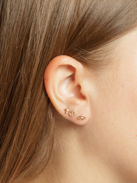 Diamond Evil Eye Yellow Gold Stud
