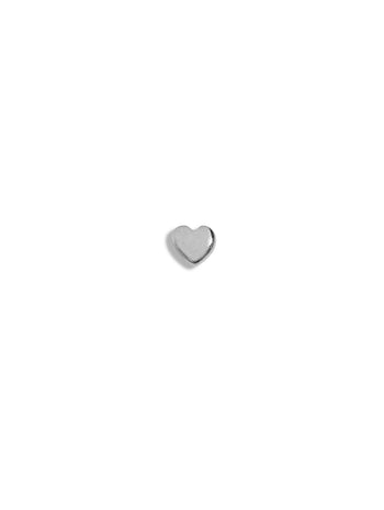 Teeny Heart Motif White Gold Single Stud