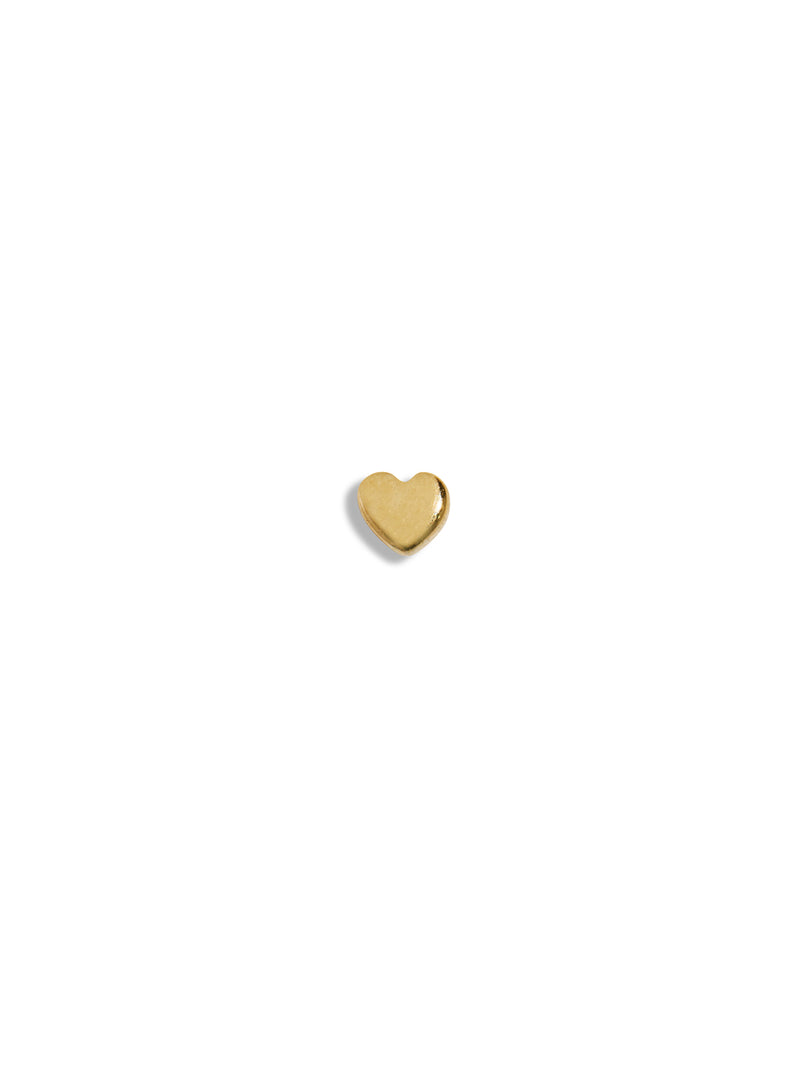 Teeny Heart Motif Yellow Gold Stud