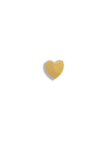 Heart Motif Yellow Gold Single Stud