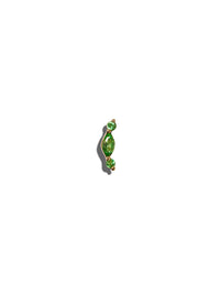 Tsavorite Round & Marquise Curve Yellow Gold Stud