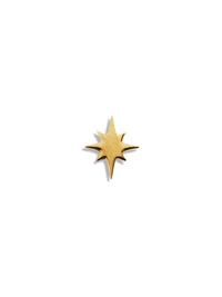 Starburst Motif Yellow Gold Single Stud Earring