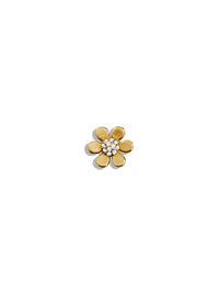 Pave Diamond Center Daisy Yellow Gold Stud