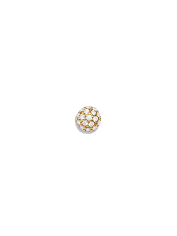 3.2mm Yellow Gold Pavé Ball Stud Single