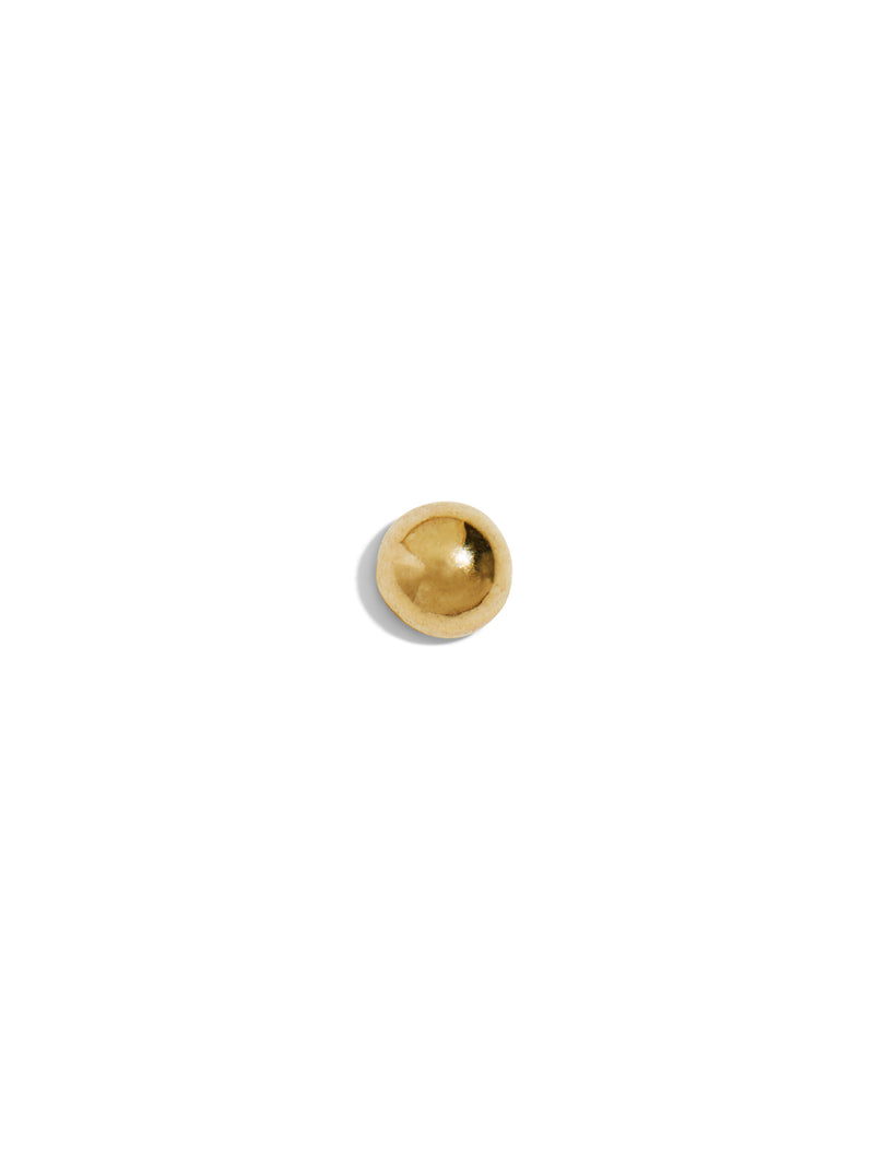 3.2mm Yellow Gold Ball Stud Thread Through Single Earring