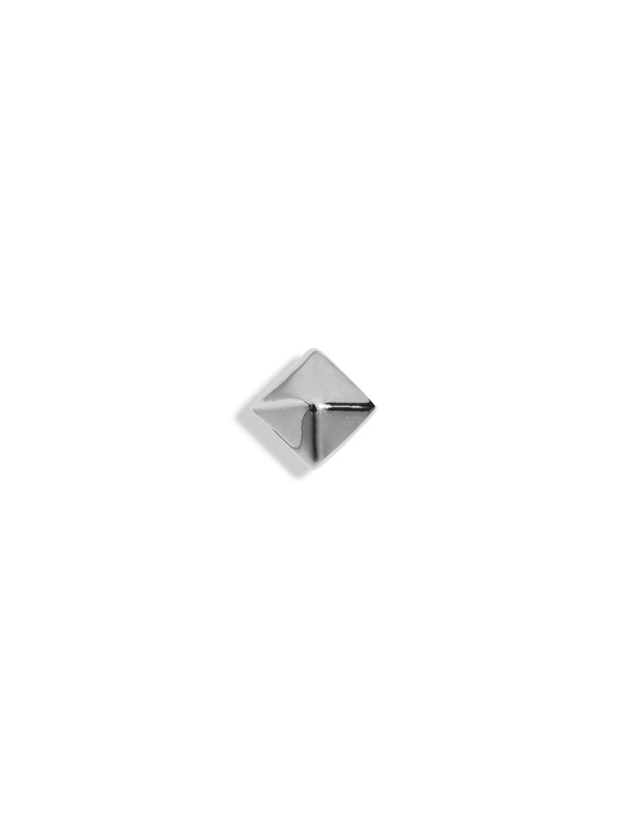 3mm Pyramid White Gold Stud