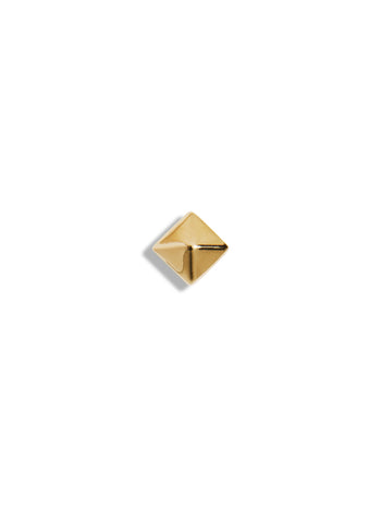 3mm Pyramid Yellow Gold Single Stud Earring