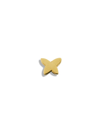 Butterfly Motif Yellow Gold Single Stud Earring