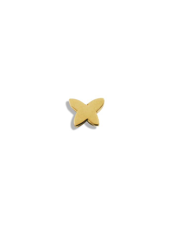 Butterfly Motif Yellow Gold Single Stud Earring