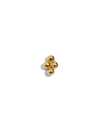 Small Four Ball Cluster Yellow Threaded Single Stud Earring