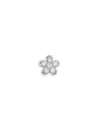 Pavé Teeny Flower Motif White Gold Stud