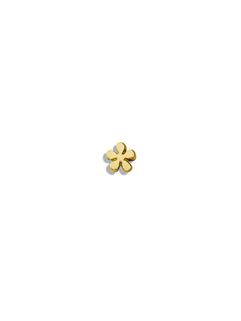 Teeny Flower Motif Yellow Gold Stud