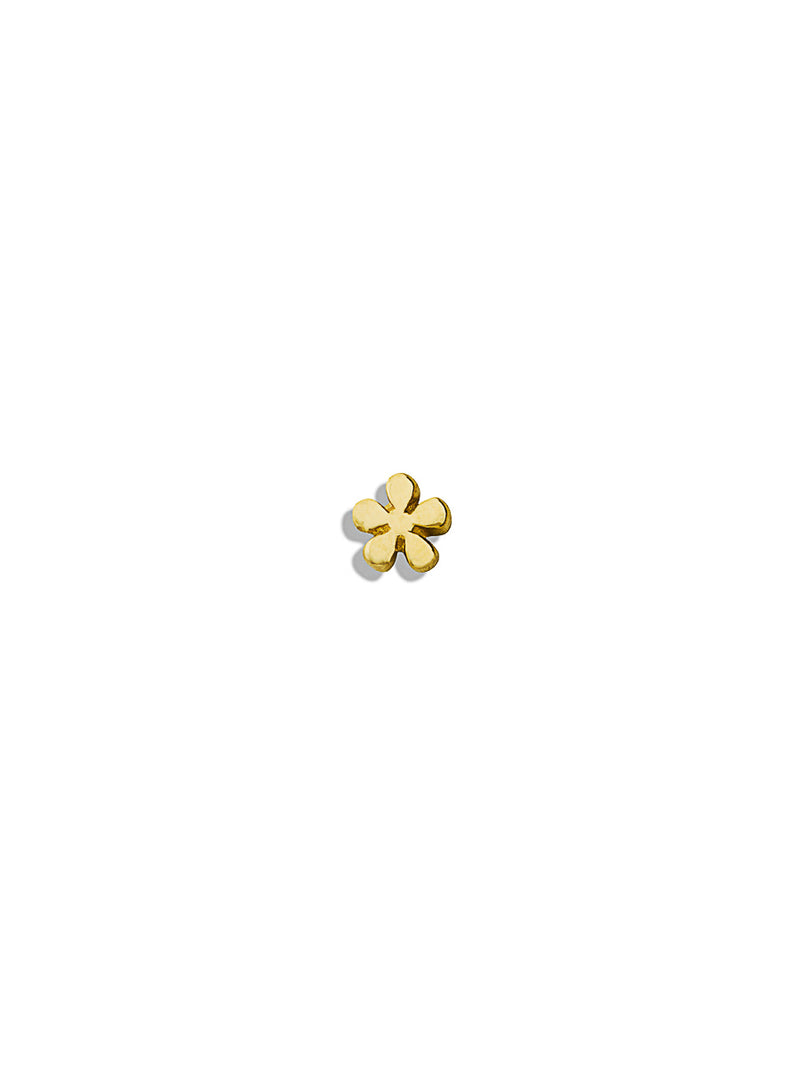 Teeny Flower Motif Yellow Gold Stud