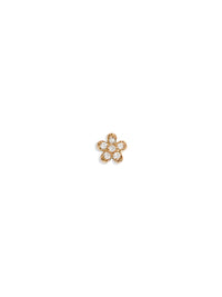 Pavé Teeny Flower Motif Yellow Gold Stud