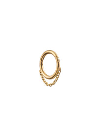 6.5mm Yellow Gold Clicker Hoop with Chain Drape