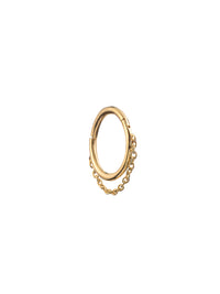 8.5mm Yellow Gold Clicker Hoop with Chain Drape