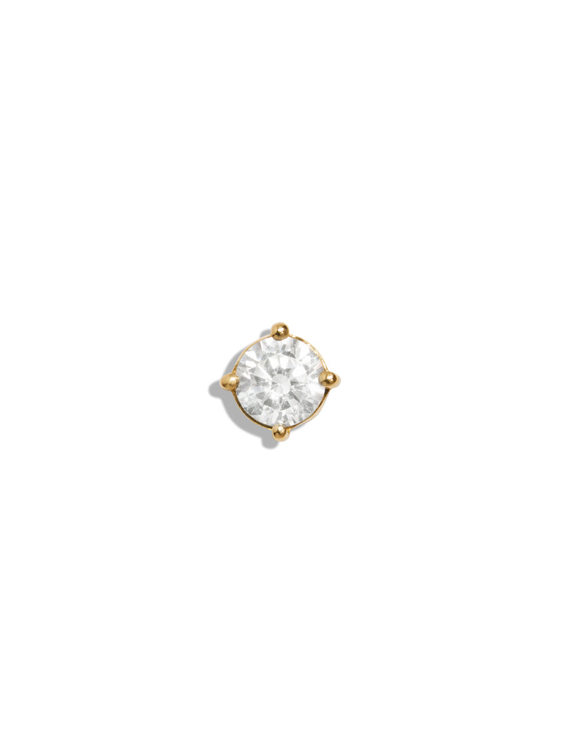 3.5mm Diamond Yellow Gold Single Stud Earring