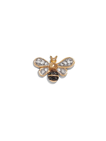 Bumble Bee Yellow Gold Single Stud Earring