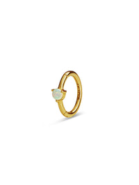 8mm Opal Yellow Gold Single Clicker Hoop