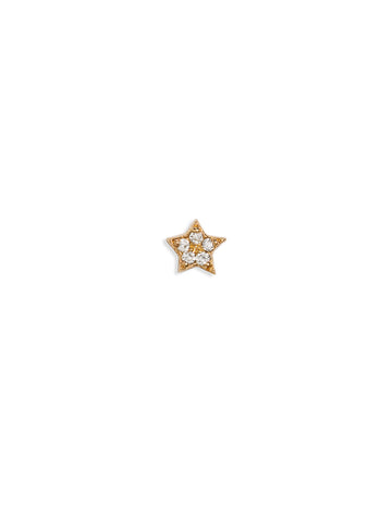 Pavé Teeny Star Motif Yellow Gold Single Stud