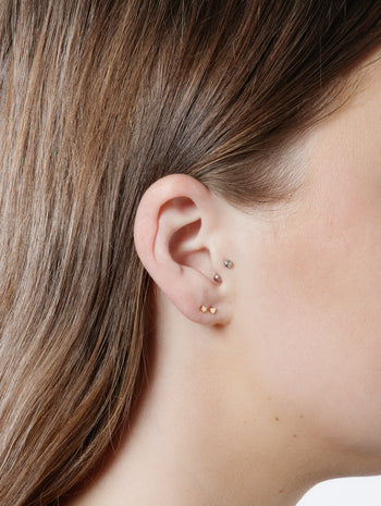 Teeny Star Motif Yellow Gold Single Stud