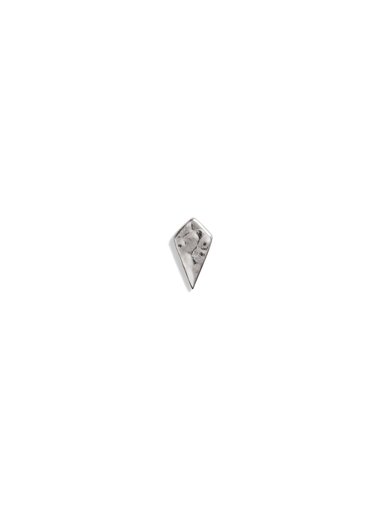 Hammered Kite White Gold Stud