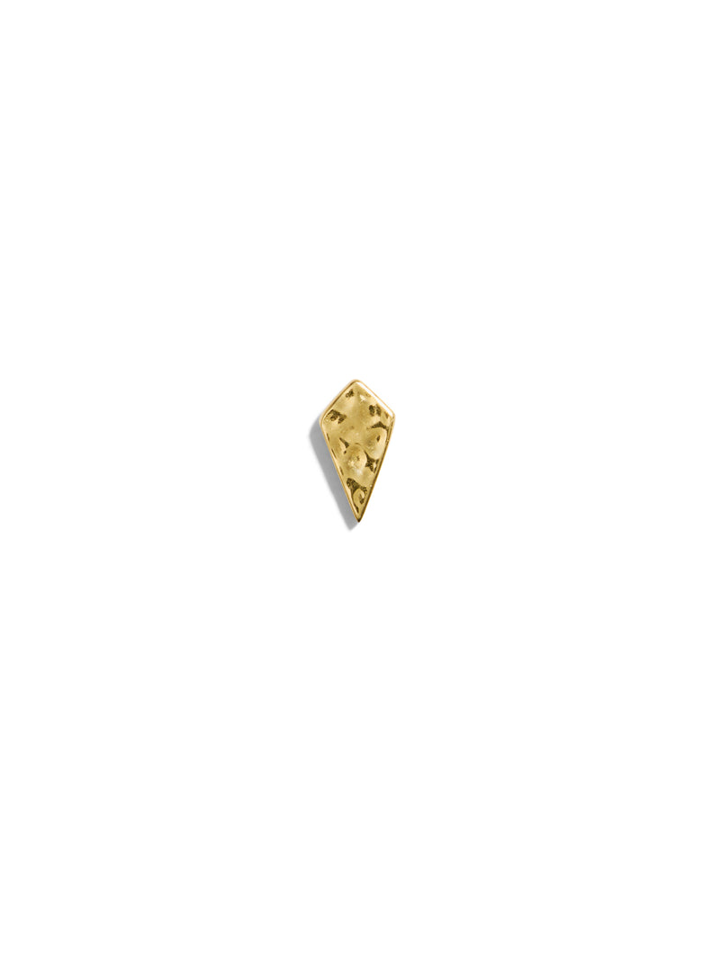 Hammered Kite Yellow Gold Stud