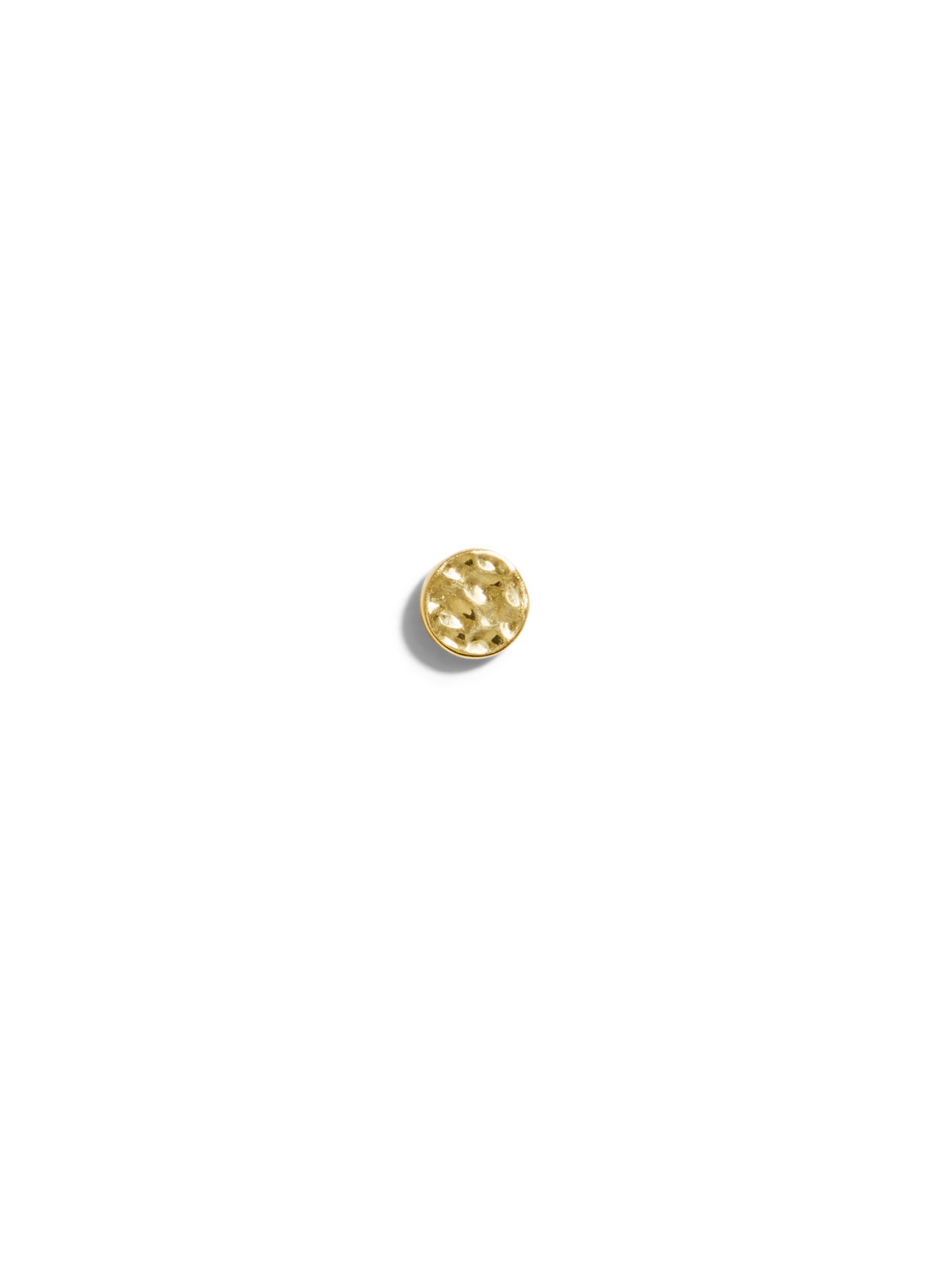 Hammered Circle Yellow Gold Stud