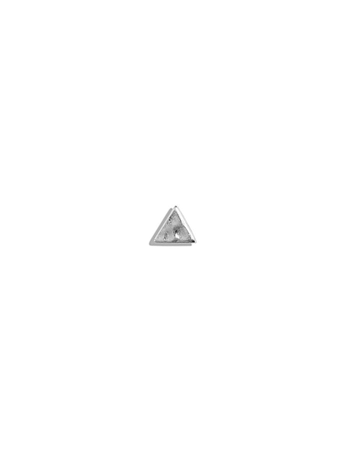 Hammered Triangle White Gold Stud