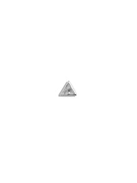 Hammered Triangle White Gold Stud