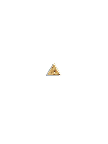 Hammered Triangle Yellow Gold Stud