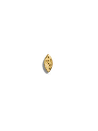 Hammered Marquise Yellow Gold Stud