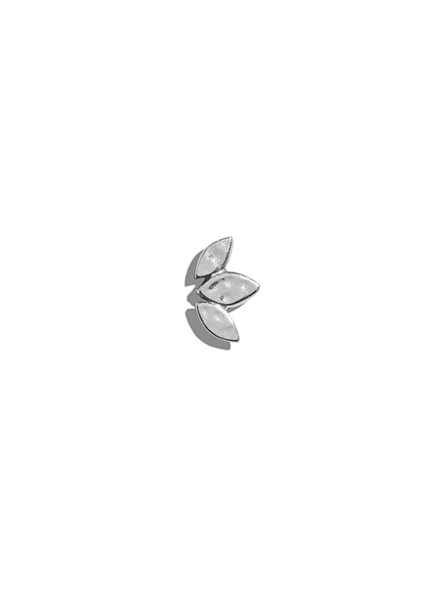 3 Hammered Marquise White Gold Stud