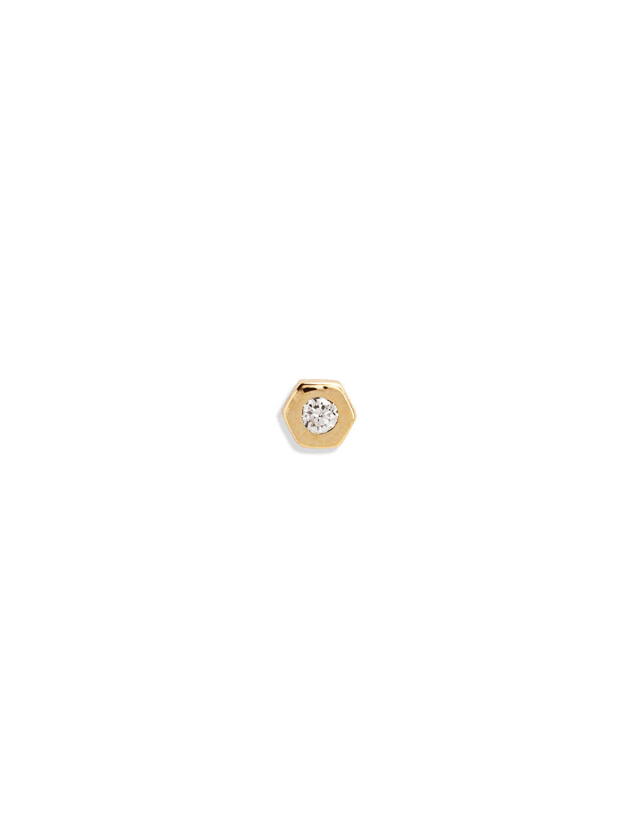 Diamond Bolt Yellow Gold Stud