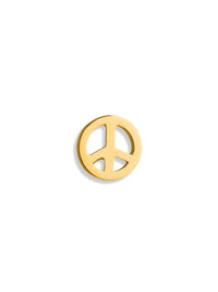 Peace Sign Yellow Gold Single Stud