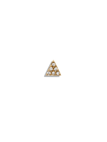 Pavé Triangle Motif Yellow Gold Stud