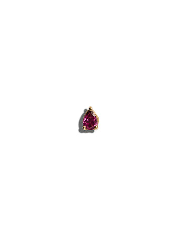 Rhodolite Pear Yellow Gold Stud