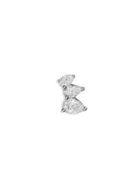 3 Graduated Pear Diamond White Gold Single Stud