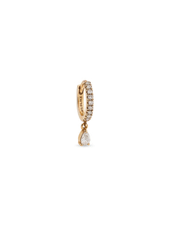 Pear Drop Diamond Yellow Gold Hoop