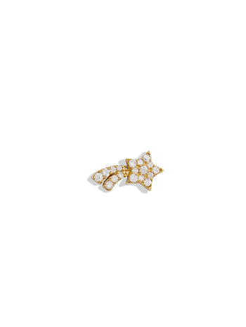 Diamond Shooting Star Yellow Gold Stud