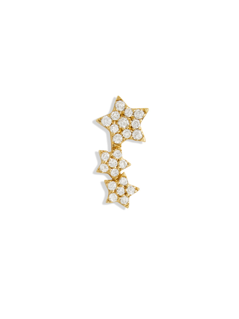 Diamond Star Trio Yellow Gold Stud