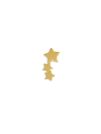 Star Trio Yellow Gold Single Stud