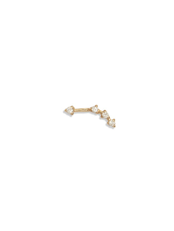 Aries Constellation Yellow Gold Stud